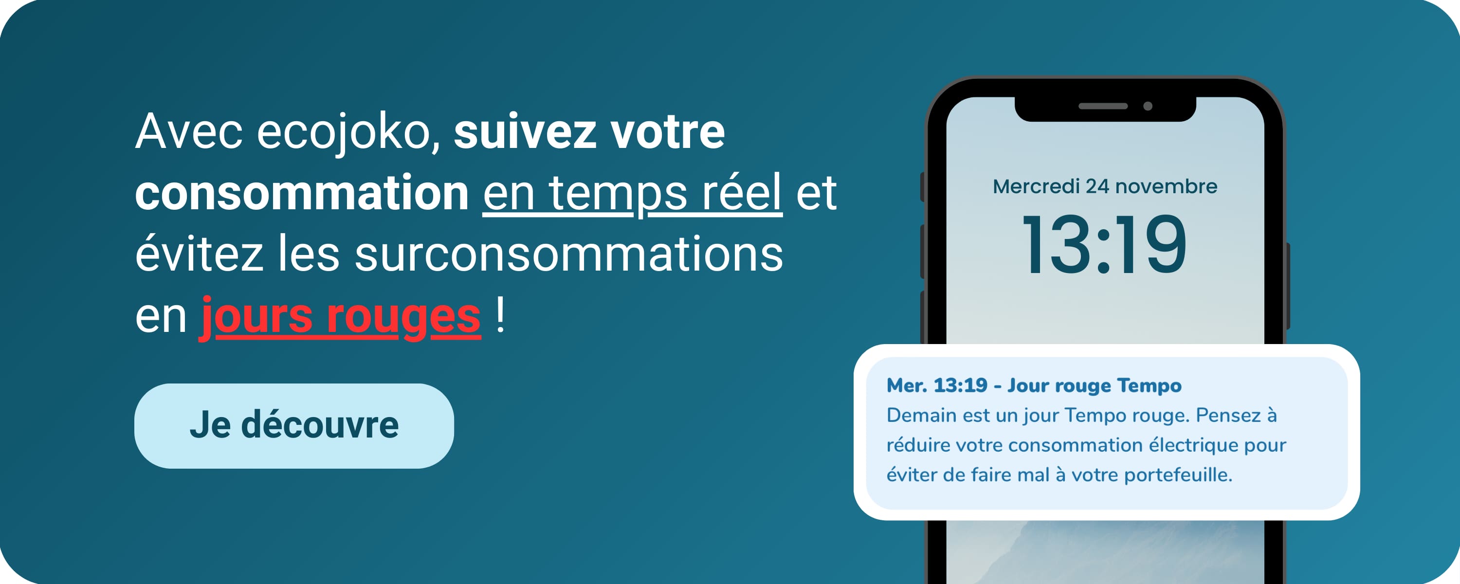 Notifications ecojoko pendant les jours rouges